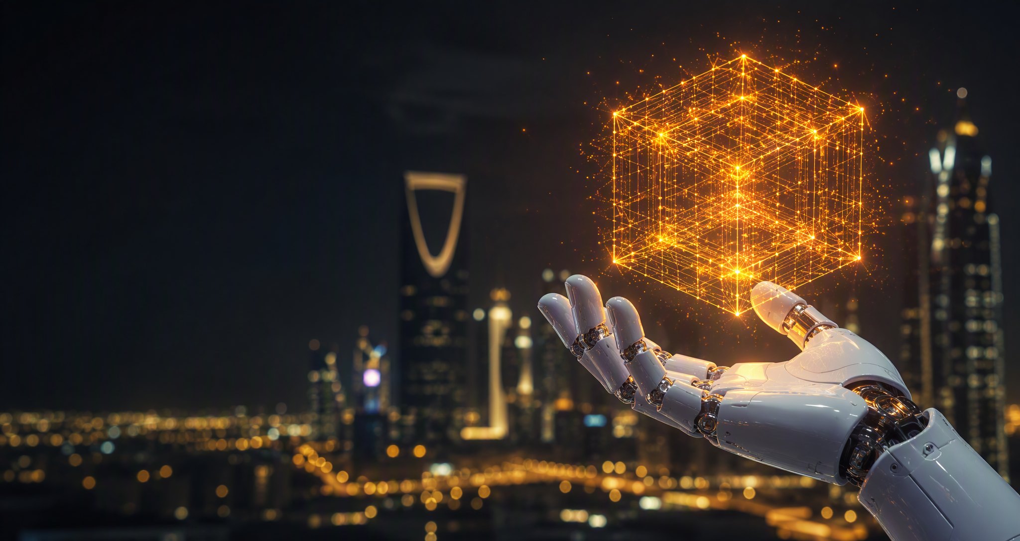 Concept Technology — digital hologram above Riyadh